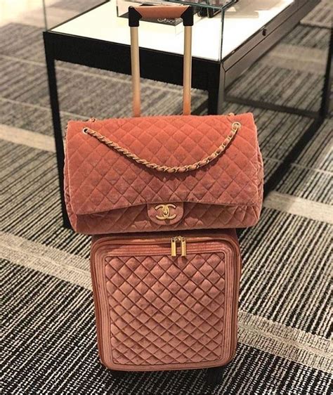 pink velvet chanel luggage|chanel luggage.